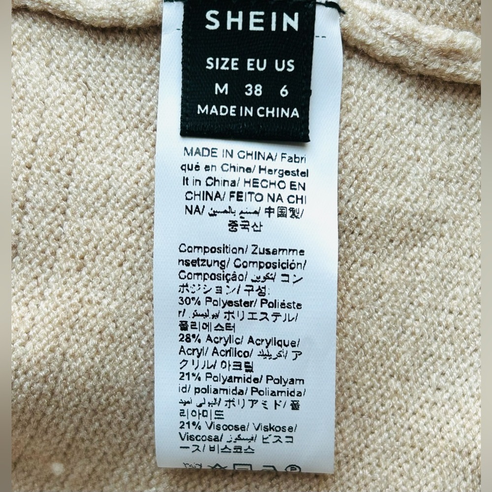 Elegant sz M Knit Beige Cream Luxe Dress - Picture 10 of 11